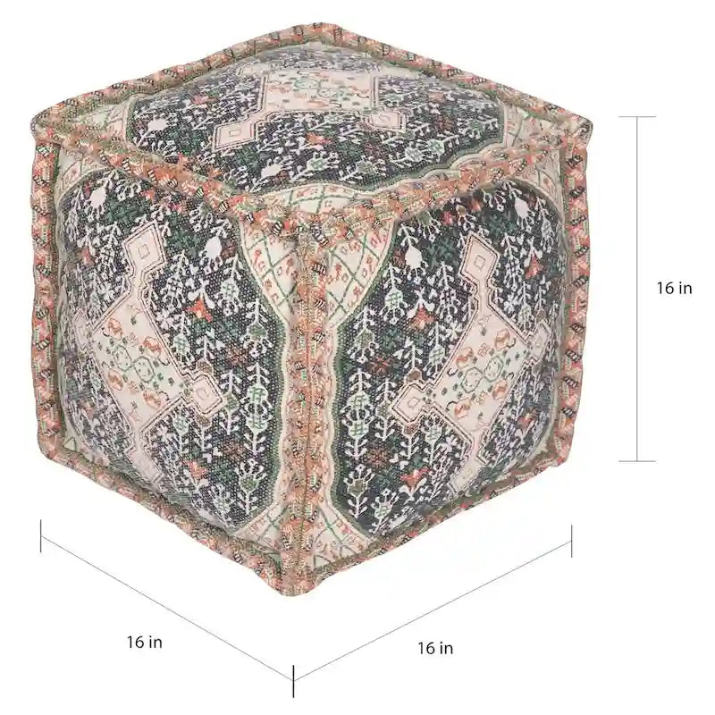 Pouf en coton indonésien fait main HERAT ORIENTAL (Inde) - 16 x 16 x 16