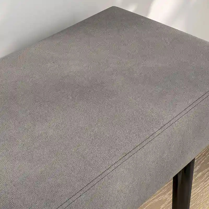 Banc de lit HOMCOM 39, banc d'entrée rembourré avec pieds en acier, banc de chambre, gris