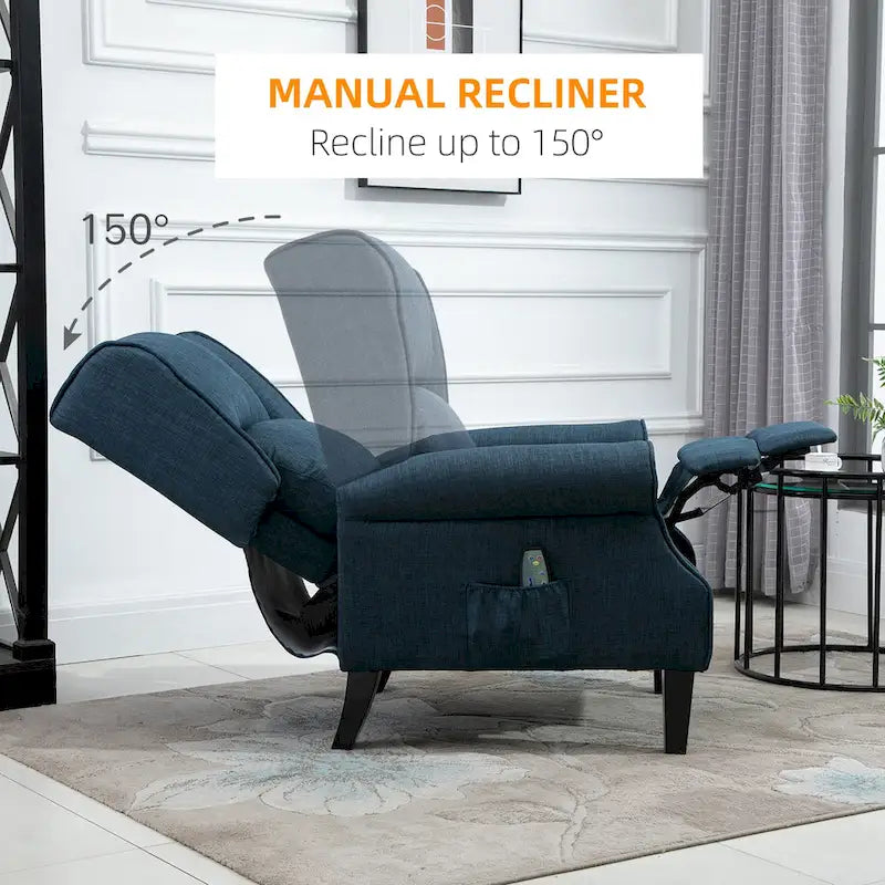 Fauteuil de massage vibrant et chauffant HOMCOM à dossier inclinable, canapé d'appoint rembourré avec télécommande et fonction massage.