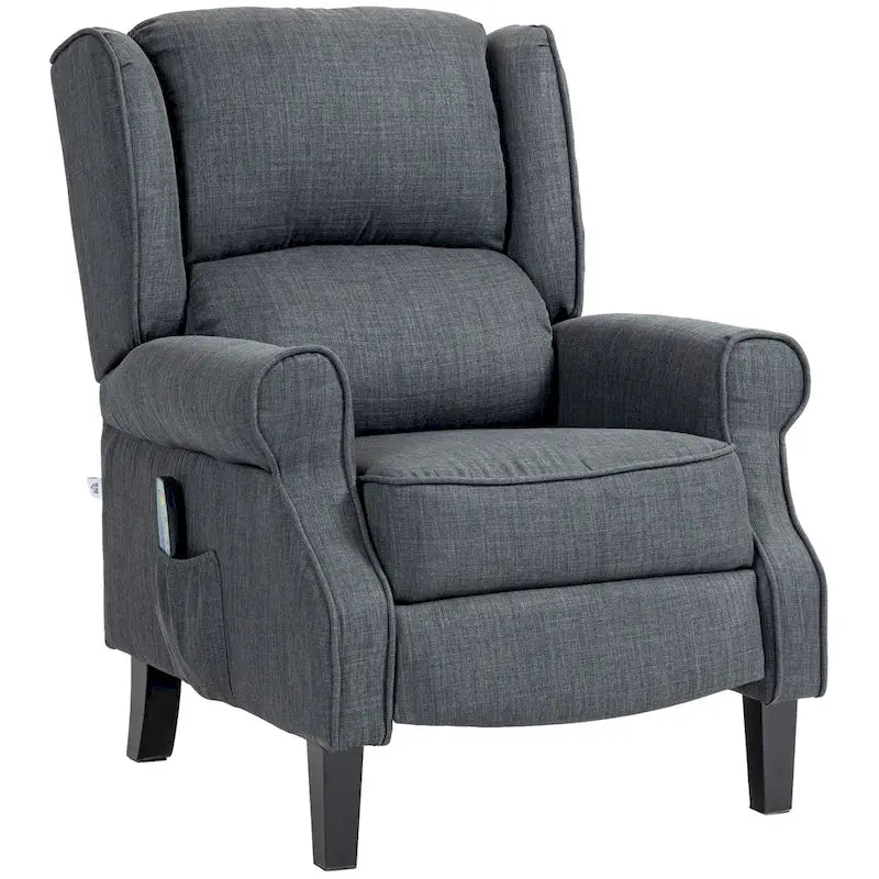 Fauteuil de massage vibrant et chauffant HOMCOM à dossier inclinable, canapé d'appoint rembourré avec télécommande et fonction massage.