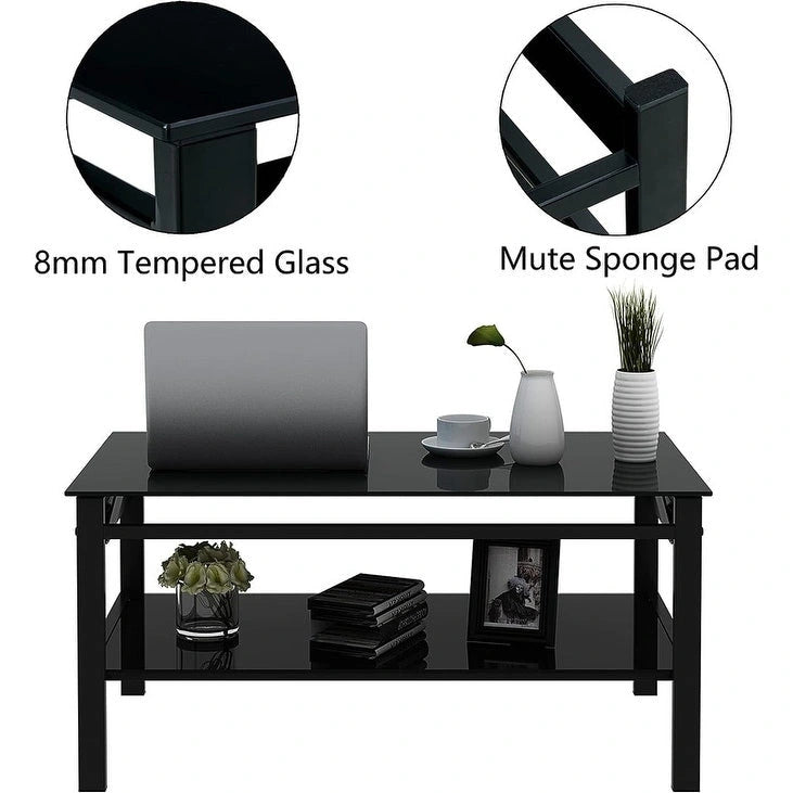 Table basse en verre relevable avec rangement pour salon ou bureau à domicile