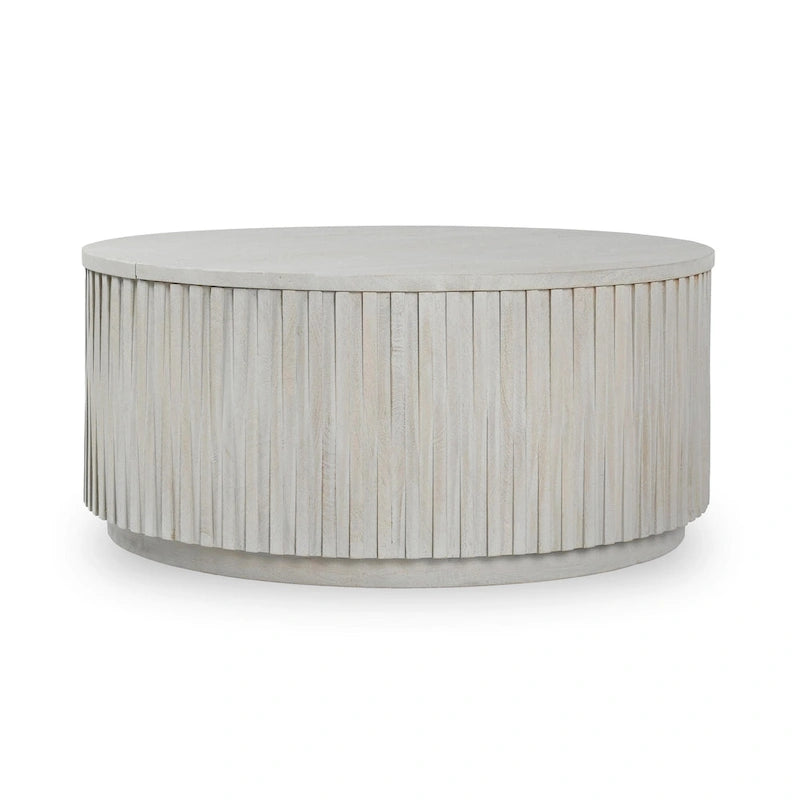 Table basse ronde Maya de Classic Home - 45,7 cm (H) x 101,6 cm (L) x 101,6 cm (P)