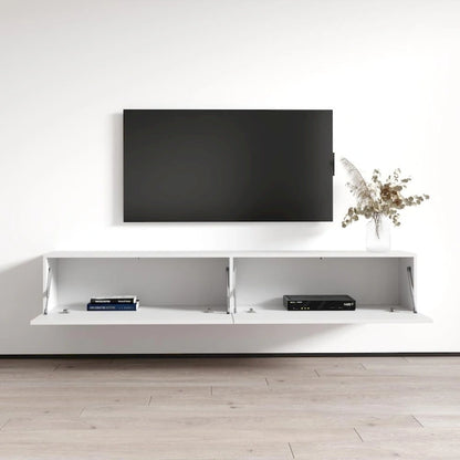 Meuble TV mural flottant Berno 71 po, finition brillante moderne