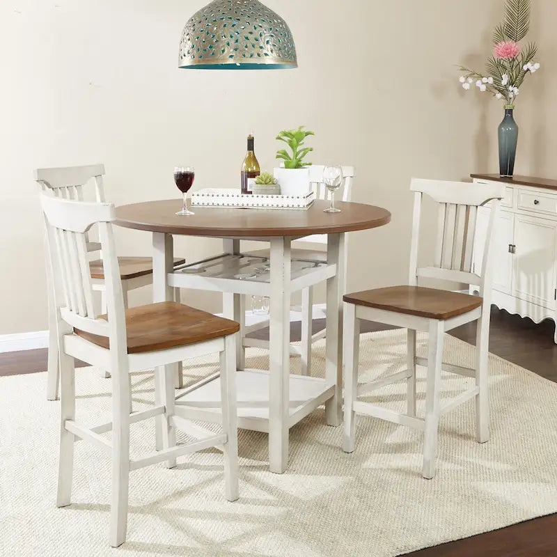 Ensemble de salle à manger 5 pièces Gray Barn Simmons blanc antique et marron
