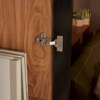 Buffet avec porte en verre acrylique et meuble de rangement en bois et métal