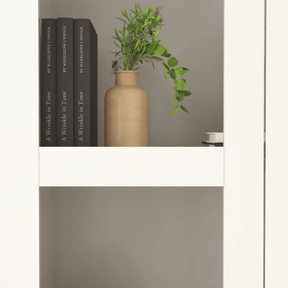 Buffet avec porte en verre acrylique et meuble de rangement en bois et métal