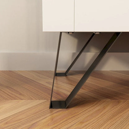 Buffet avec porte en verre acrylique et meuble de rangement en bois et métal