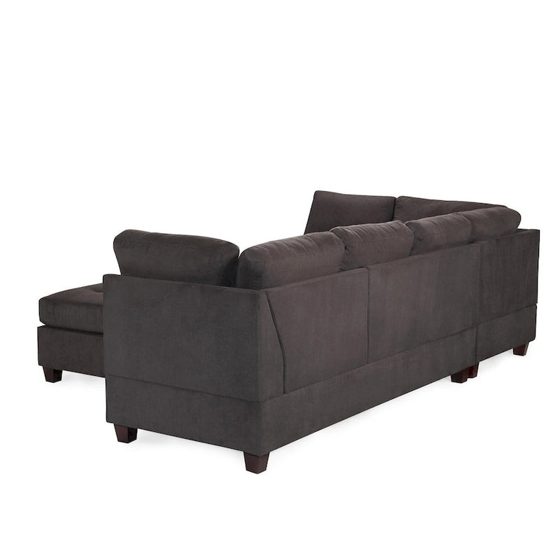 Ensemble canapé d'angle 3 pièces en tissu Poundex avec pouf