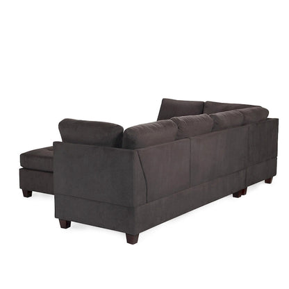 Ensemble canapé d'angle 3 pièces en tissu Poundex avec pouf