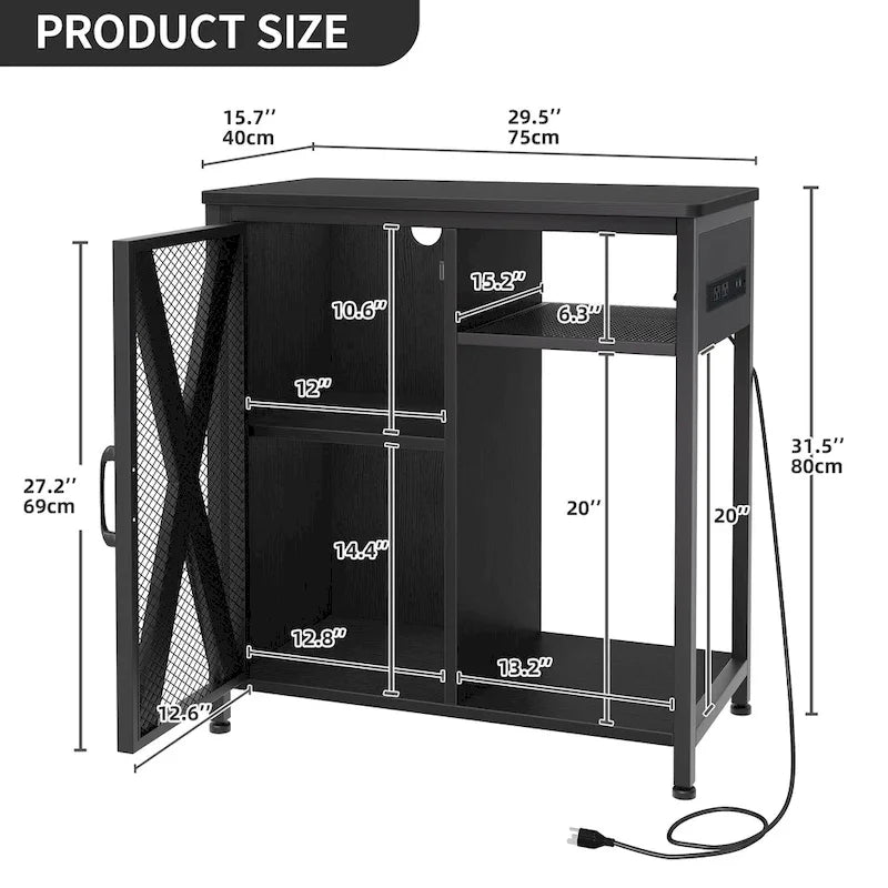 Meuble pour aquarium Moasis avec prises électriques et éclairage RGB 7 couleurs, meuble de rangement intégré
