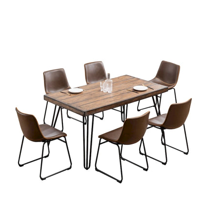 Ensemble de salle à manger industriel 7 pièces Aryven de Roundhill Furniture