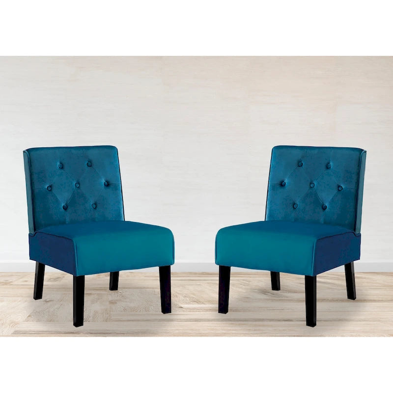 Ensemble de 2 fauteuils d'appoint US Pride Nixon en velours capitonné