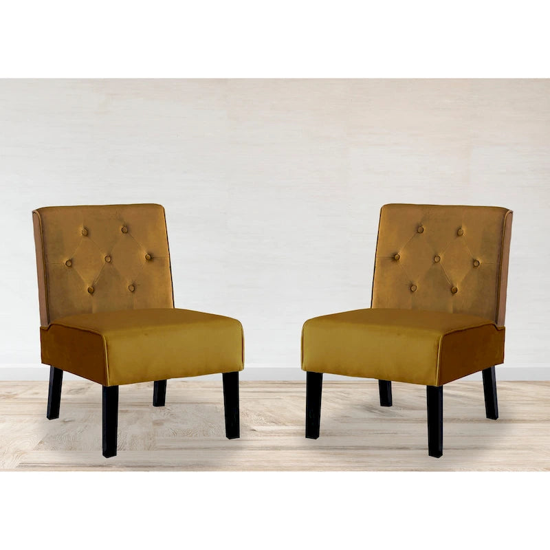Ensemble de 2 fauteuils d'appoint US Pride Nixon en velours capitonné