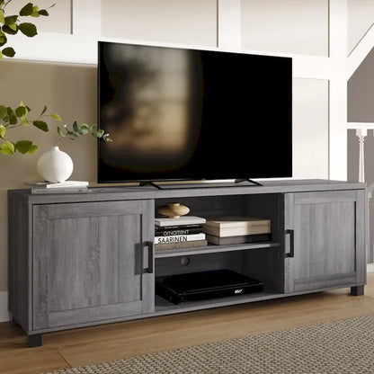 Meuble TV Virlomi avec portes, pour téléviseurs jusqu'à 85 pouces