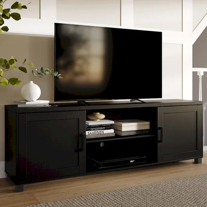 Meuble TV Virlomi avec portes, pour téléviseurs jusqu'à 85 pouces