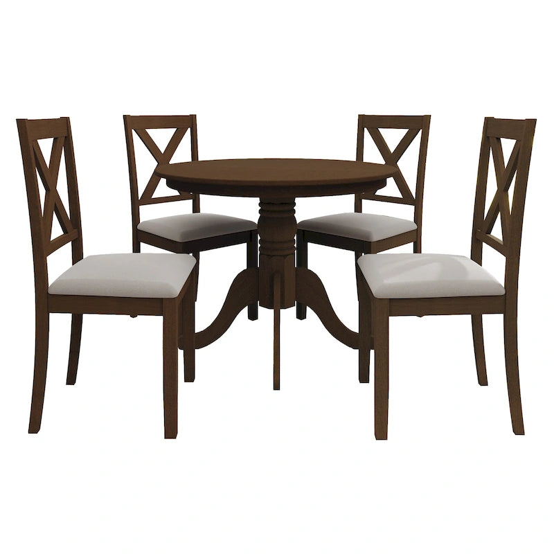 Ensemble de salle à manger rustique en bois 5 pièces CraftPorch