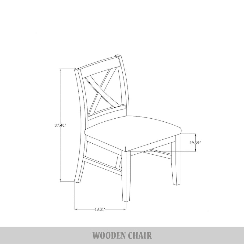 Ensemble de salle à manger rustique en bois 5 pièces CraftPorch