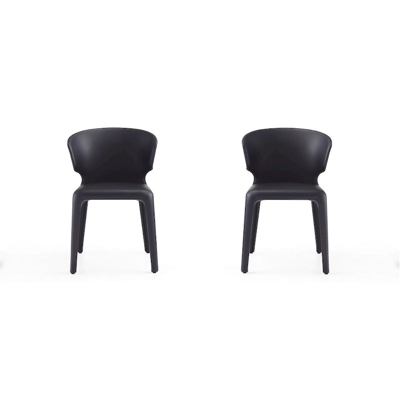 Chaise de salle à manger Conrad en similicuir crème (lot de 2)