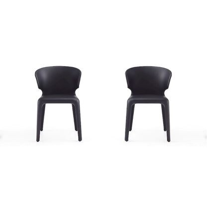Chaise de salle à manger Conrad en similicuir crème (lot de 2)