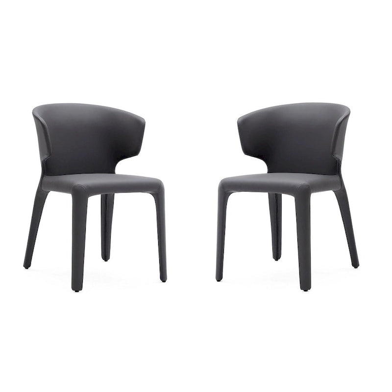 Chaise de salle à manger Conrad en similicuir crème (lot de 2)