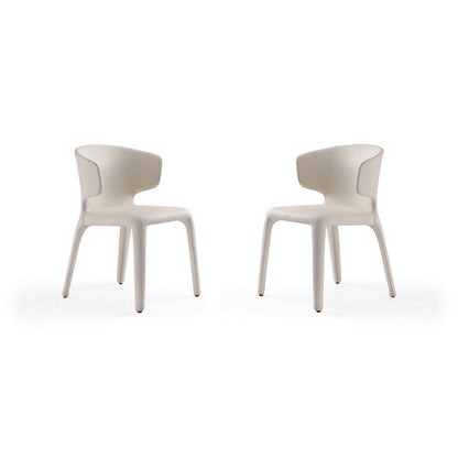 Conrad Cream Faux Leather Dining Chair (Set of 2)