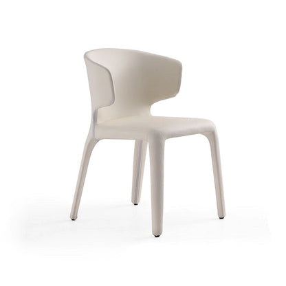 Chaise de salle à manger Conrad en similicuir crème (lot de 2)