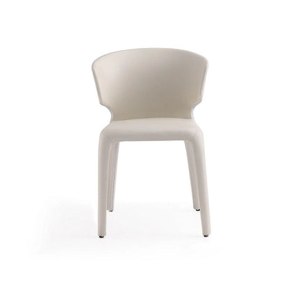 Chaise de salle à manger Conrad en similicuir crème (lot de 2)
