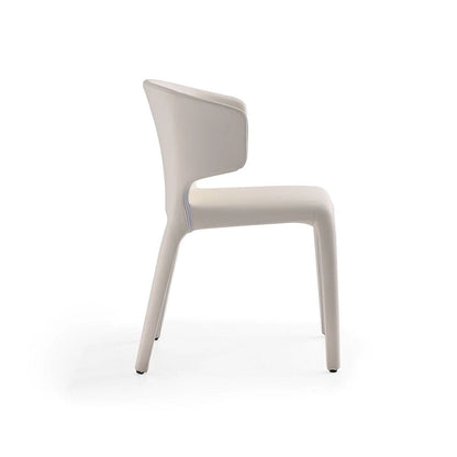 Chaise de salle à manger Conrad en similicuir crème (lot de 2)