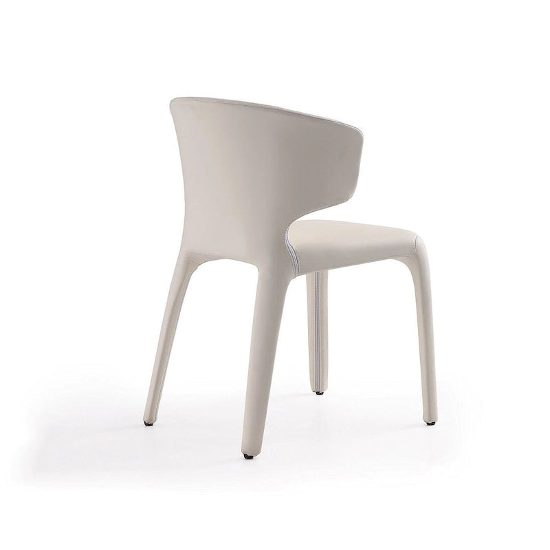 Chaise de salle à manger Conrad en similicuir crème (lot de 2)