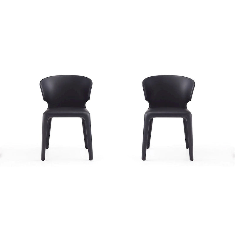 Chaise de salle à manger Conrad en similicuir crème (lot de 2)
