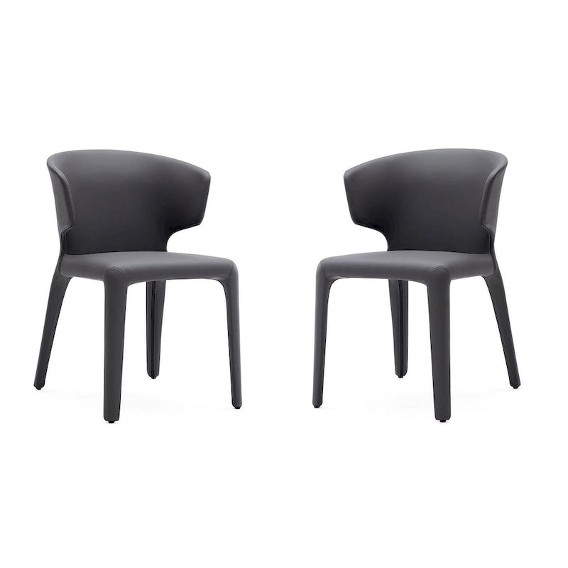 Chaise de salle à manger Conrad en similicuir crème (lot de 2)