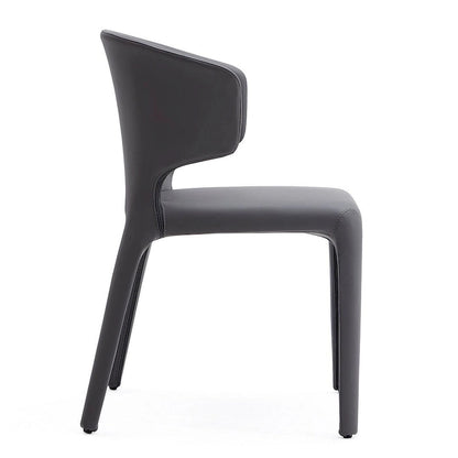 Chaise de salle à manger Conrad en similicuir crème (lot de 2)