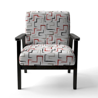 Fauteuil d'appoint et fauteuil rembourrés à motifs géométriques tendance multicolores de Designart