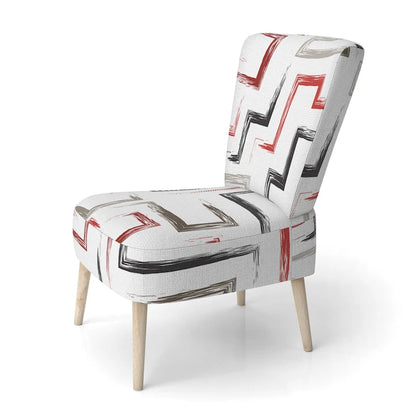 Fauteuil d'appoint et fauteuil rembourrés à motifs géométriques tendance multicolores de Designart