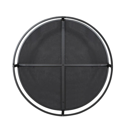 Pouf rond contemporain Chista en tissu avec coussin, par Furniture of America