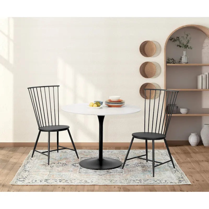 Table de salle à manger ronde à fleurs 41,25 x 41,25