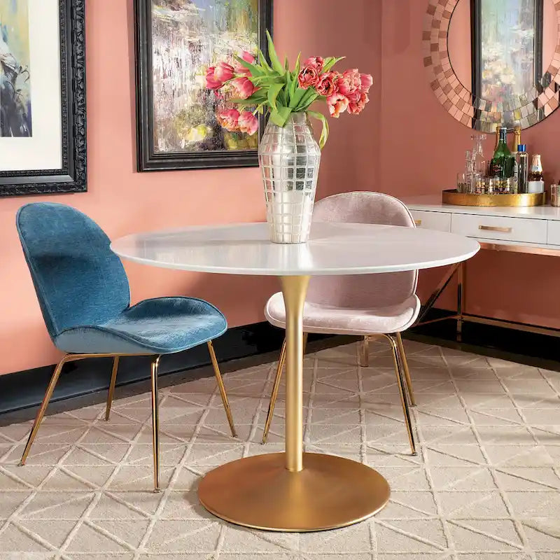 Table de salle à manger ronde à fleurs 41,25 x 41,25