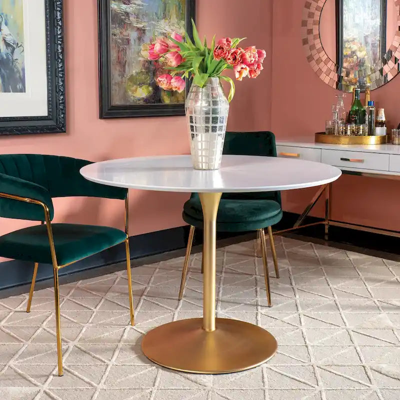 Table de salle à manger ronde à fleurs 41,25 x 41,25