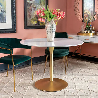 Table de salle à manger ronde à fleurs 41,25 x 41,25