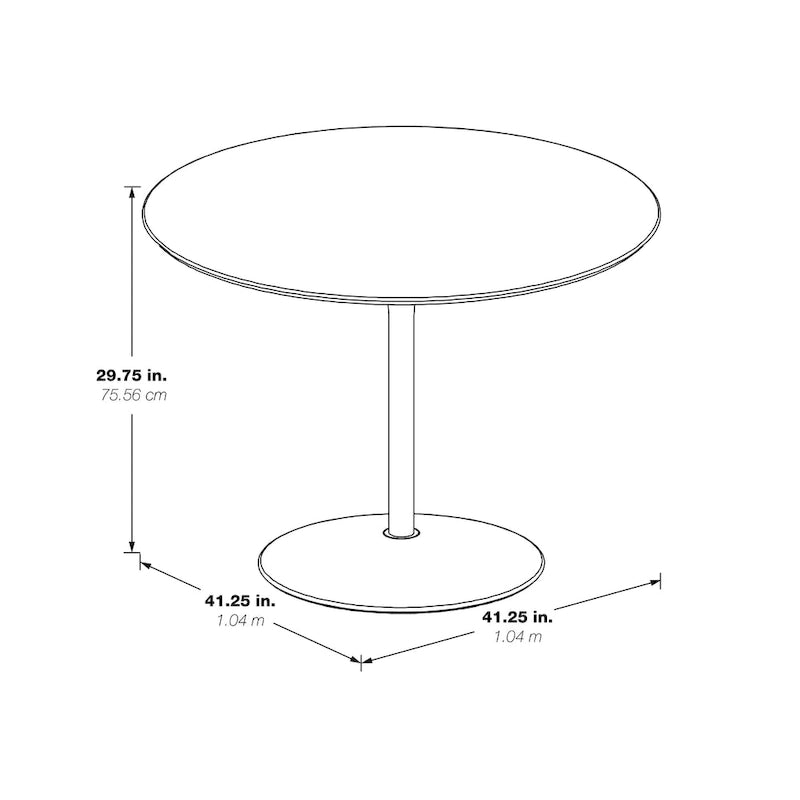 Table de salle à manger ronde à fleurs 41,25 x 41,25