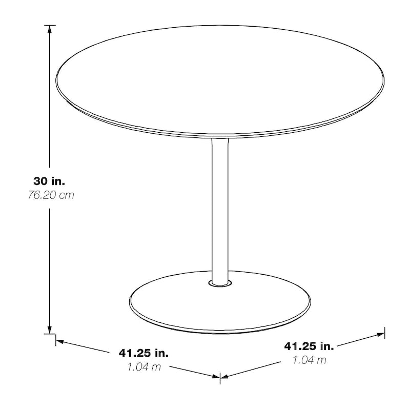 Table de salle à manger ronde à fleurs 41,25 x 41,25