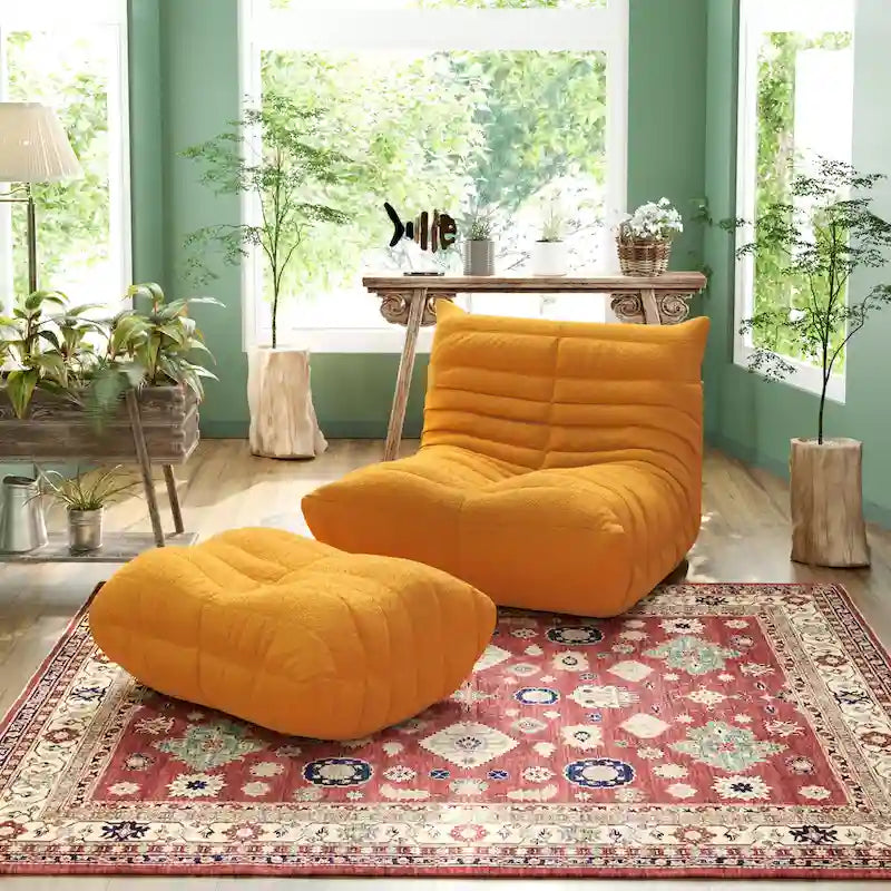 Canapé de sol moelleux et confortable, pouf pour salon