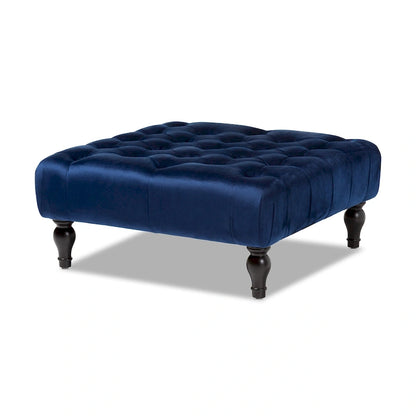 Pouf cocktail en velours transitionnel