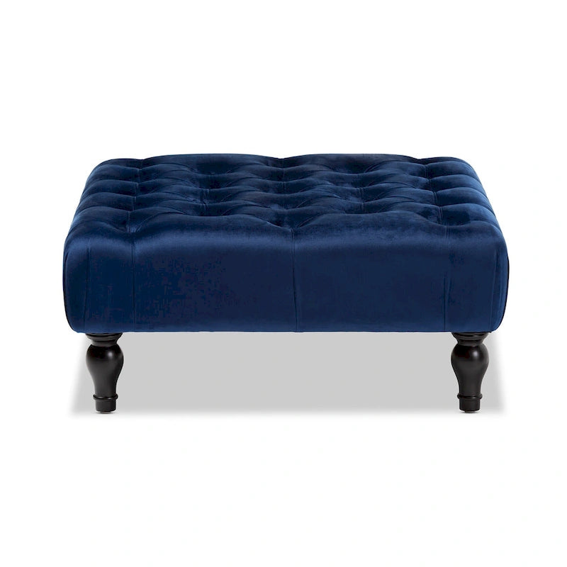 Pouf cocktail en velours transitionnel
