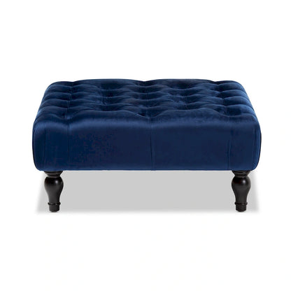 Pouf cocktail en velours transitionnel