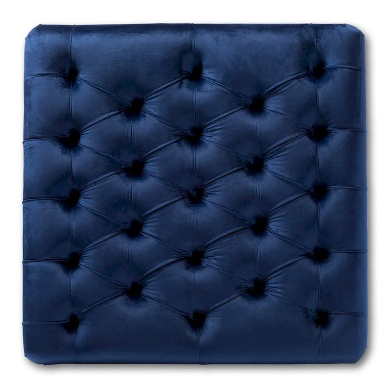 Pouf cocktail en velours transitionnel
