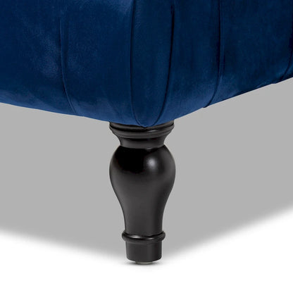 Pouf cocktail en velours transitionnel