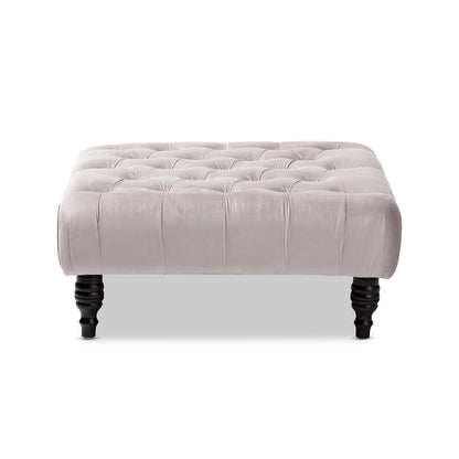 Pouf cocktail en velours transitionnel
