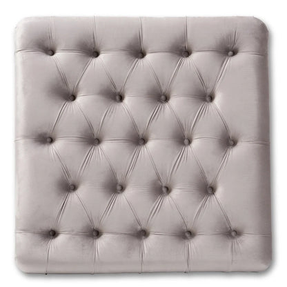 Pouf cocktail en velours transitionnel