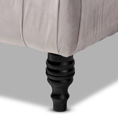 Pouf cocktail en velours transitionnel
